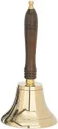 11&#034; Solid Brass Hand Bell School Bell with Wood Handle Call Service Bell