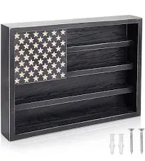 ZAYALI Challenge Coin Display Frame, Holder Wooden American Flag wooden 