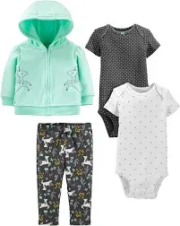 Simple Joys by Carter&#039;s Baby Girls&#039; 4-Piece Jacket, Pant, and Bodysuit Set 6-9 M