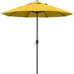 California Umbrella 9 ft. Aluminum Market Umbrella Auto Tilt Crank Lift Bronze-Olefin-Lemon