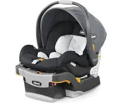 Chicco KeyFit 30 ClearTex Infant Car Seat and Base, Rear-Facing Seat for Infants 4-30 lbs., Includes Infant Head and Body Support, Compatible with Chicco Strollers, Baby Travel Gear | Pewter/Grey