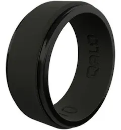 Qalo Men's Polished Step Edge Silicone Ring