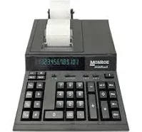 Monroe 2020PlusX Medium Duty Printing Calculator for Accounting and Purchasing Professionals (Black)