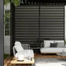 Mirador Accessory - Aluminum Fixed Shutter Wall 1/3 10' Side for 111 Series, Elegant Louvered Design for Optimal Privacy, Sunlight Control, Charcoal, not pergola