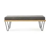 Elaina Industrial Modern Microfiber Bench