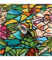 Stained Glass Window Film Shower Door Cabinet Privacy Filters Light Home Decor