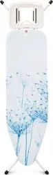 Brabantia Size B Ironing Board (49x15 in) 7 Height Options, Solid Steam Iron Rest Holder (Cotton Flower) Non-Slip Feet, Anti-Collapse Child Locks