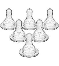 Dr. Brown's Natural Flow Baby Bottle Nipple - Y-Cut, Fast Flow - 6-Pack - 9m+