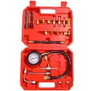 TU-114 Auto Fuel Pressure Gauge Tester Kit Gasoline Pressure MetersAutomobile Instrument Testing Tool (Red)