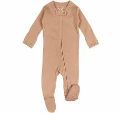 L&#039;ovedbaby baby girls Organic Zipper One Piece Footies, Stone, 0-3 Months US