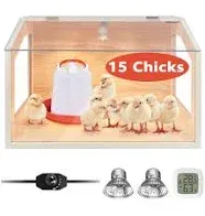 KoreTech Intelligent Brooder Box Chicks with 2 Heat Lamps Brooder Box for Small Animals,Chick/Duck/Quail/Hamster/Lizard