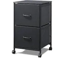 2 Drawer Mobile File Cabinet, Rolling Printer Stand, Fabric Vertical Filing Cabi