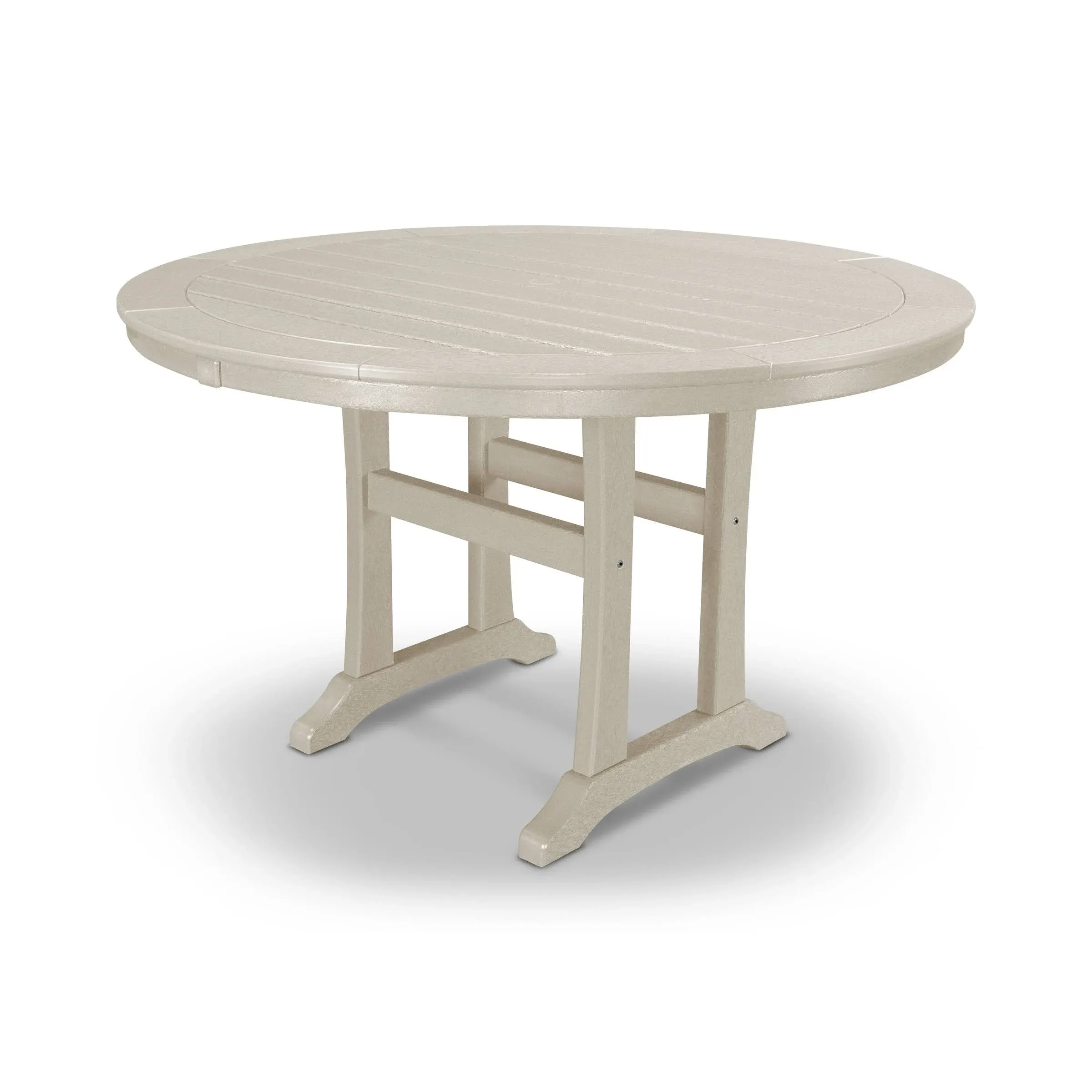 POLYWOOD® Nautical Trestle 48" Round Dining Table - RT448-L1