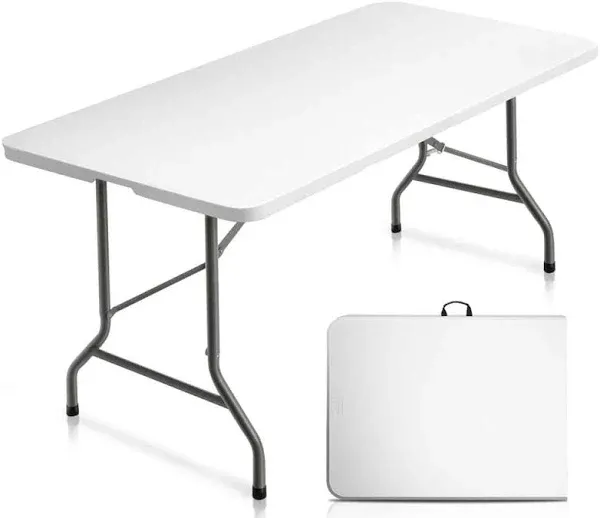 6 ft. Portable Long Rectangular Table for Indoor Outdoor Use