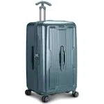 Traveler's Choice Ultimax II 26" Medium Trunk Spinner Luggage, Tie Down Straps, Teal, Checked inch