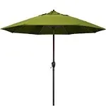 California Umbrella 9 ft. Aluminum Market Umbrella Auto Tilt Crank Lift Bronze-Olefin-Kiwi