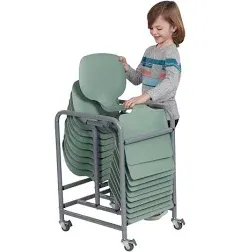 ECR4Kids The Surf Storage Rack, Stores 10 Portable Lap Desks, Flexible Seating, Silver