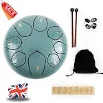 Lronbird Alloy Steel Tongue Drum 8 Notes 6 Inches Handpan Drums Concert