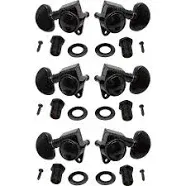 Grover 502BC Roto-Grip Locking Rotomatic Tuners, 3-per-side, Black Chrome