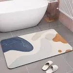 Quick Dry Thin Bathroom Rugs fit Under Door Non-Slip Thin Absorbent Bath mat ...