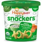 Happy Baby Organics Snackers Baked Grain Snack, Creamy Spinach & Carrot, 1.5 Ounce (Pack of 6)