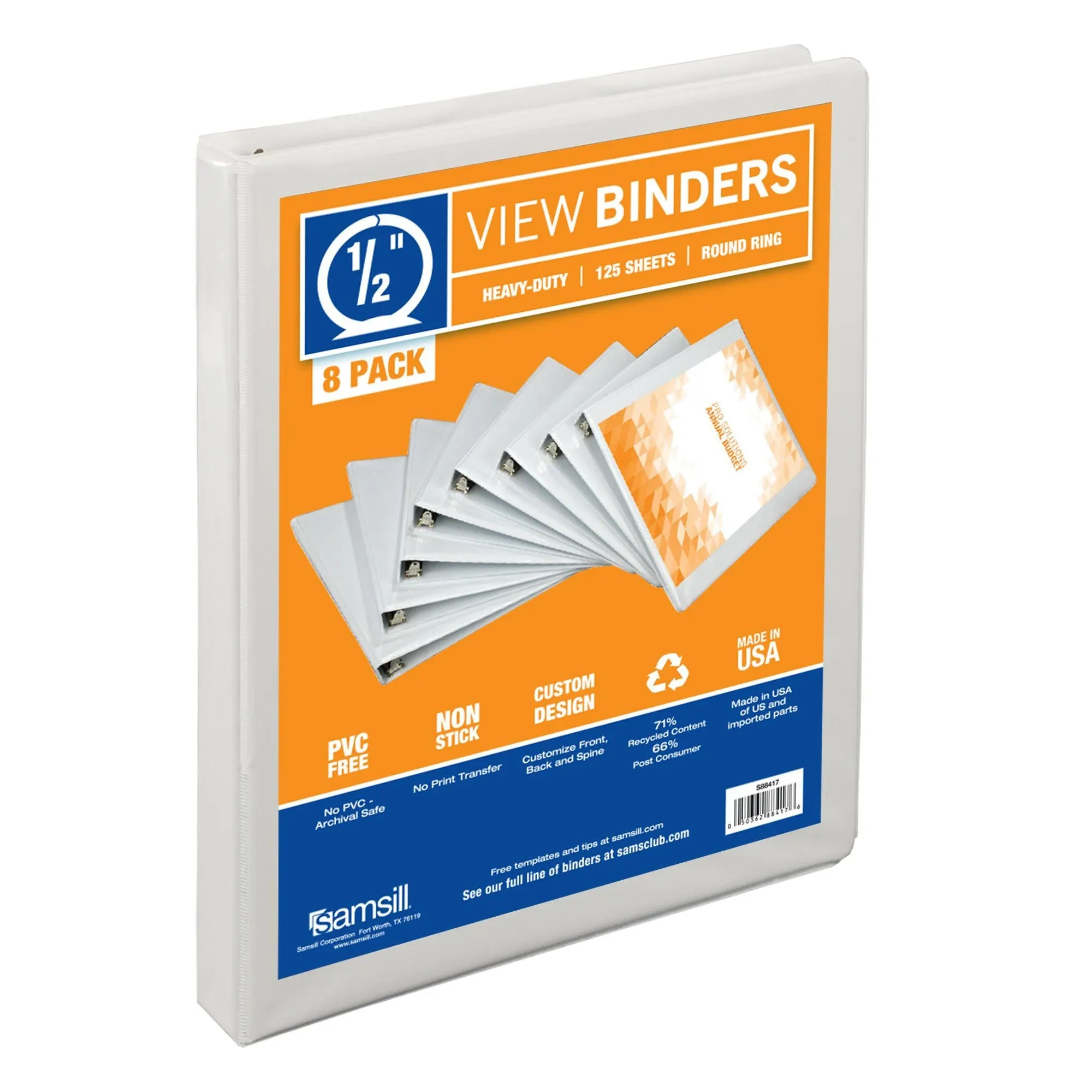 Samsill Durable 1/2 View Round Ring Binders