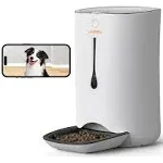 Wopet Automatic Dog Cat Pet Feeder with Camera, 7L App Control Smart Feeder, 6-Meal per Day, Programable, White