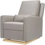 Babyletto Sigi Recliner and Glider - Performance Gray Eco-Weave/Light Wood Base