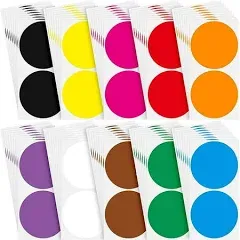 300 Pieces 3 Inch Color Coding Sticker 10 Assorted Colors Circle Labels Dot Stickers Adhesive Colored Round Stickers Solid Color Label Sticker for Inventory Organize File Classification