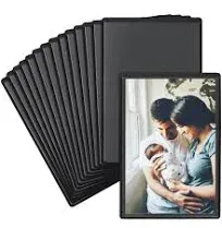 Juvale 15 Pack 4x6 Black Magnetic Picture Frames with Clear Cover