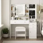 Pakasept Vanity Desk with Mirror and Lights