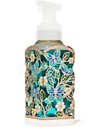 NEW Bath &amp; Body Works BUTTERFLY DAISIES FOAMING SOAP HOLDER Sleeve Marble Look