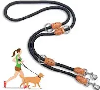 Multi-Function Hands Free Dog Rope Leash (7ft) - Strong Dog 7ft x 1/2&#034; Black