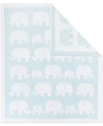 Living Textiles Chenille Baby Blanket - Blue Elephant Ultra Soft, Thick, and Versatile | Warm Blanket for Newborns, Throw Blanket for Crib, Stroller Cover | Perfect Baby Gift 40 x 30 inches