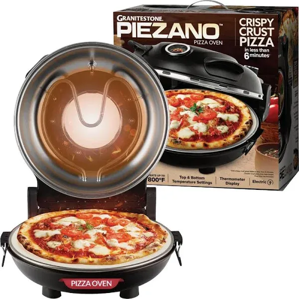 Granitestone Piezano Indoor/Outdoor Portable Electric Pizza Oven w Ceramic Stone