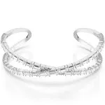 Swarovski Hyperbola Infinity Crystal Cuff Bracelet - Silver