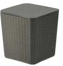 Arendal Collection Wicker Texture All-Weather Storage Box by Brown