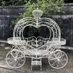 "Courtney" Heart-Shaped Iron Flower Carriage in Antique Bronze