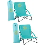 ProductWorks Maui and Sons Comfort Sling Back Bag Beach Camping Picnic Chair, 2-Pack (Teal)