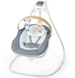 Ingenuity Simplecomfort Compact Soothing Swing, Rotating Toy Bar, Rotating Seat,