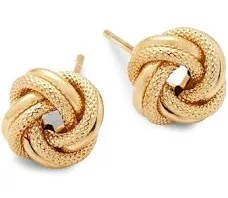 14K Yellow Gold Love Knot Stud Earrings