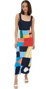 Staud | Katie colorblocked midi dress | Realry