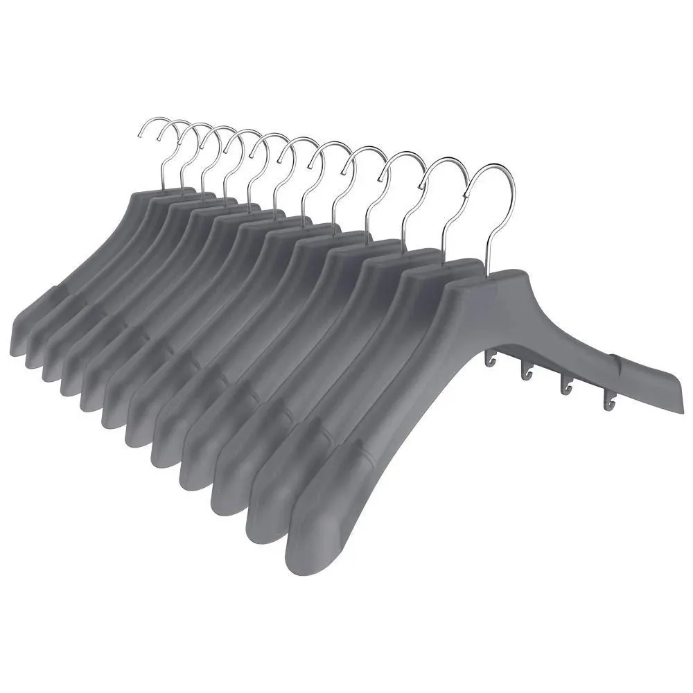 MR.SIGA Plastic Extra Wide Suit Hangers, Pack of 12, Width: 15.5 x 1.4 Depth, No