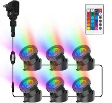 Tsun Lighting Color Changing Solar Pond Lights