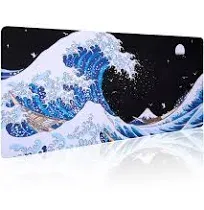 Sea Wave Japanese Art Mouse Pad Gaming XXL Full Desk Mat Extra Large Long Ext...