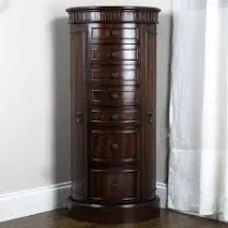 Hives & Honey Bailey Round Free Standing Jewelry Armoire - Rich Walnut