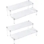 2 Pack Clear Acrylic Display Riser 2 Tier Cupcake Stand Shelf for Decoration New