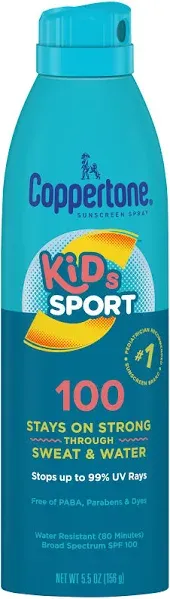 Coppertone Kids Sport Sunscreen SPF 100 Water Resistant Spray