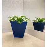 Floridis Zurique Planter - 13.39H x 13.78W x 13.78D - Blue Marble Effect