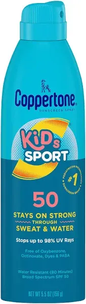 Coppertone Kids Sport Sunscreen Spray, SPF 100, 5.5 Fl. Oz.